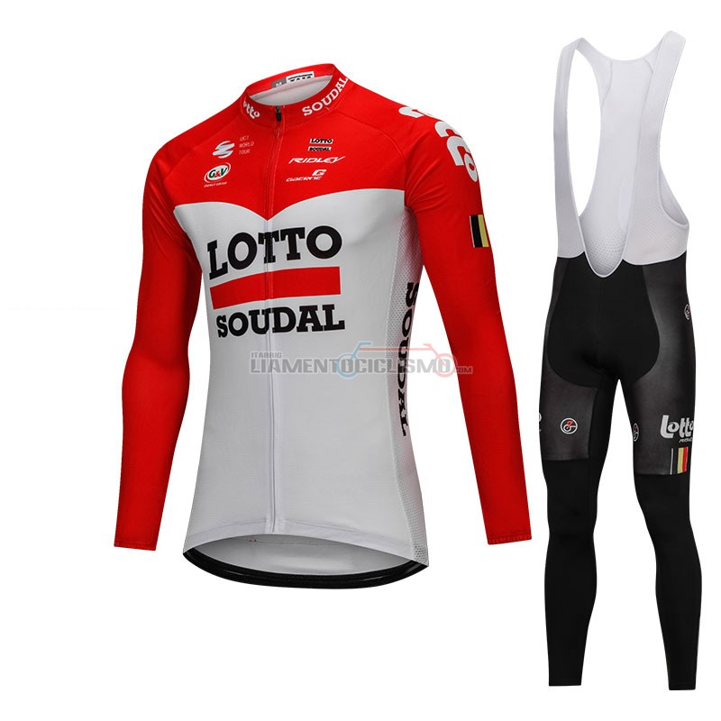 Abbigliamento Ciclismo Lotto Soudal ML 2018 Bianco e Rosso